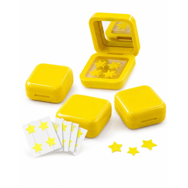 128 Estrellas para Granos, 4 Cajas de Parches para Acne