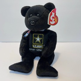 Ty Beanie Baby Mark Martin #01 NASCAR Bear Vintage NASCAR Army Stuffed Plush Toy