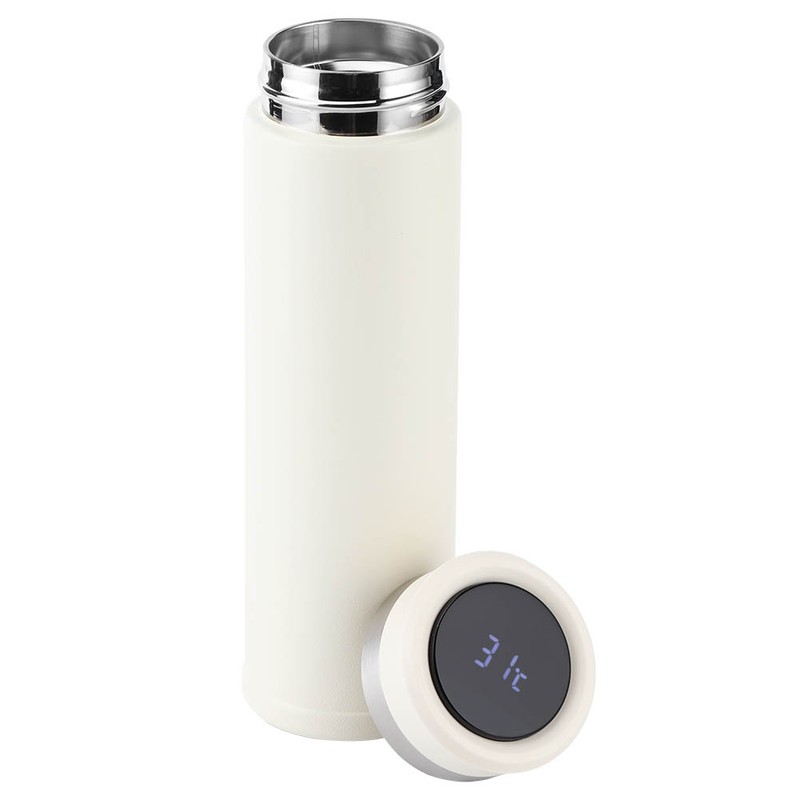 Intelligent TemperatureSensitive Vacuum Cup Mirror Smart TouchScreen Insulation Cup(Creamy White