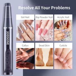 JODSONE Controllable Speed Portable Nail Drill Professional Electric 30000RPM Home Salon Polishing Manicure Nail Drill