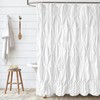 Seasonwood Modern Farmhouse Shower Curtain White Fabric Shower Curtain for