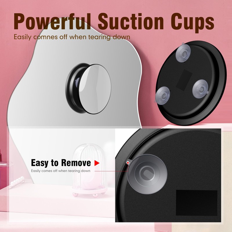 Suupvaor 30X Magnifying Mirror with 3 Suction Cups, Large 6inch