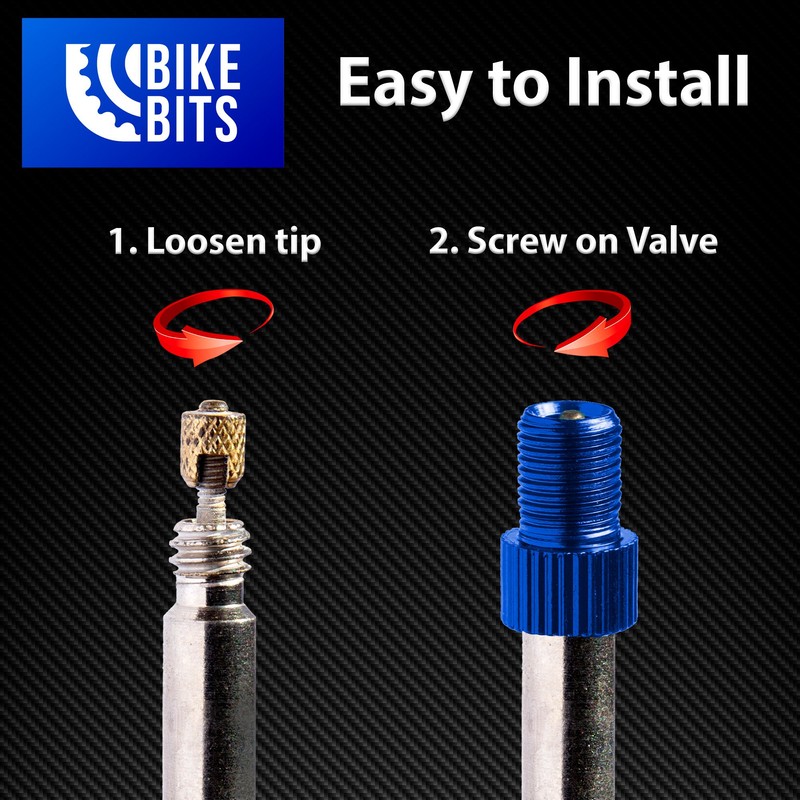 Bike Bits Presta Valve Adapter - Convert Presta to Schrader