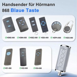868,3 Garagentoröffner Handsender für Hörmann HSM4-868, 4 Taste Festcode handsender für Hörmann HSE2 HSE1 HS1 HS4 HS5-868, 2 Stück
