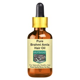 Devprayag Pure Brahmi Amla Hair Oil for Naturally Healthy Hair with Glass Dropper Natural Therapeutic Grade 30ml (1 oz)