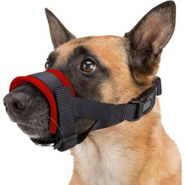 Voarge Dog Muzzle, Nylon Soft Dog Muzzle, Prevent Biting Barking, Pet Muzzle for Small Medium Large Dogs, Black, XL