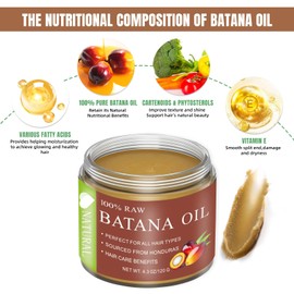 100% Batana Oil,Batana Oil for Hair Growth,Batana Natural Hair Growth Oil,Batana Oil Organic,Unrefined Dr.Sebi Organic Hair Oil,Hair Growth Prouducts are Suitable for Both Men and Women(4.23OZ)