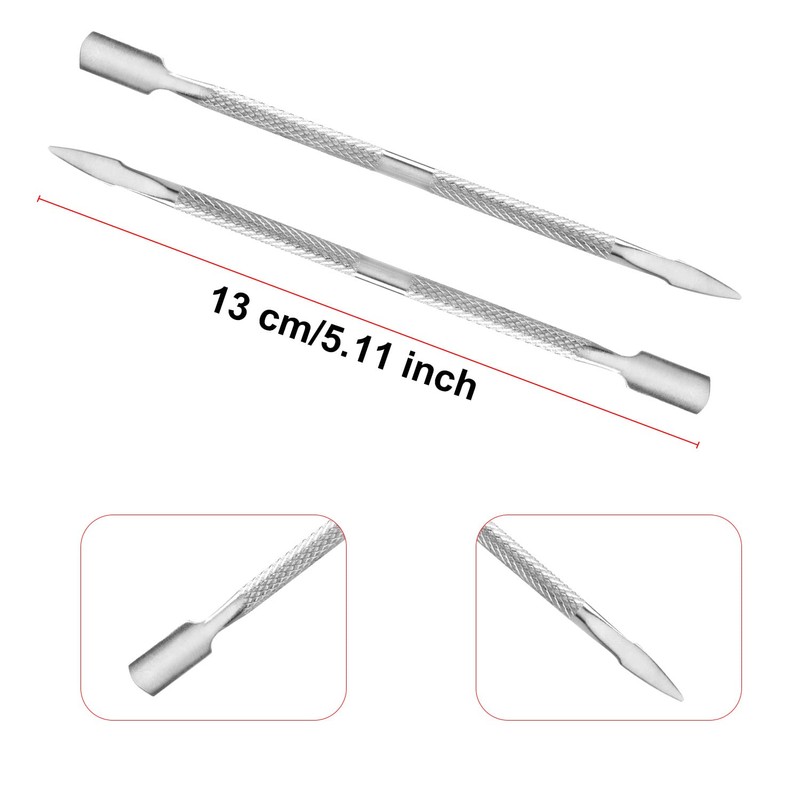 4PCSキューティクルプッシャーとキューティクルトリマーステンレス鋼キューティクルリムーバーツール、ネイル剥離用、ジェルネイル除去キューティクルプッシャーセット、指の爪と足の爪用のキューティクルカッター