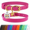 BRONZEDOG Leather Cat Collar with Buckle Adjustable Small Pet Kitten