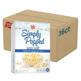 Jolly Time Simply Popped, Vegan, Dairy Free Microwave Popcorn, 3oz Sharing Bag, 6 Bags Per Carton (Simply Popped Sea Salt, 3 Ounce (Pack of 36))