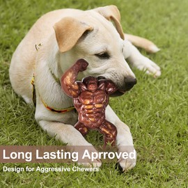 PETSTA Indestructible Dog Toys for Aggressive Chewers, Extreme Tough Toys for Large Dogs, Real Beef Flavored, Dog Bone for Medium/Large Dogs Breed, Gifts for Dogs