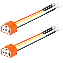 2 PCS H4 HB2 9003 Headlight Socket Wire Connector, 16AWG Ceramic Headlight Connector, Wiring Harness Plug Compatible with Car Truck Boat Marine Headlight Fog Light
