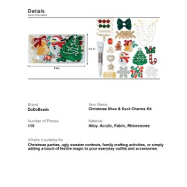 DoDoBeads Christmas Shoe & Sock Charms Kit, 86pcs DIY Holiday Decorations with Bows, Pearls, Snowflakes, Pins – Perfect for Festive Christmas Socks, Shoes & Holiday Craft Projects