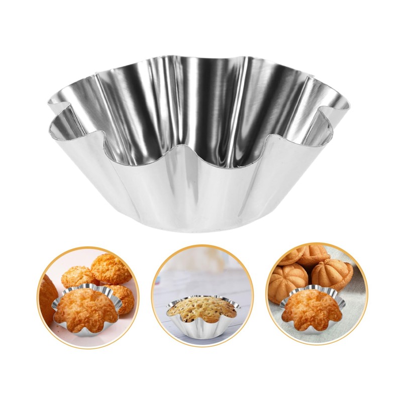Garneck 24 Pcs Stainless Steel Tart Pans Decor Ensaymada Moulders
