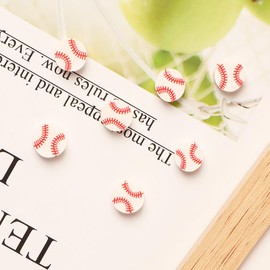Baiinjiene 200Pcs Baseball Spacer Loose Beads Sports Ball Polymer Clay Beads for DIY Bracelet Earring Necklace Jewelry Making