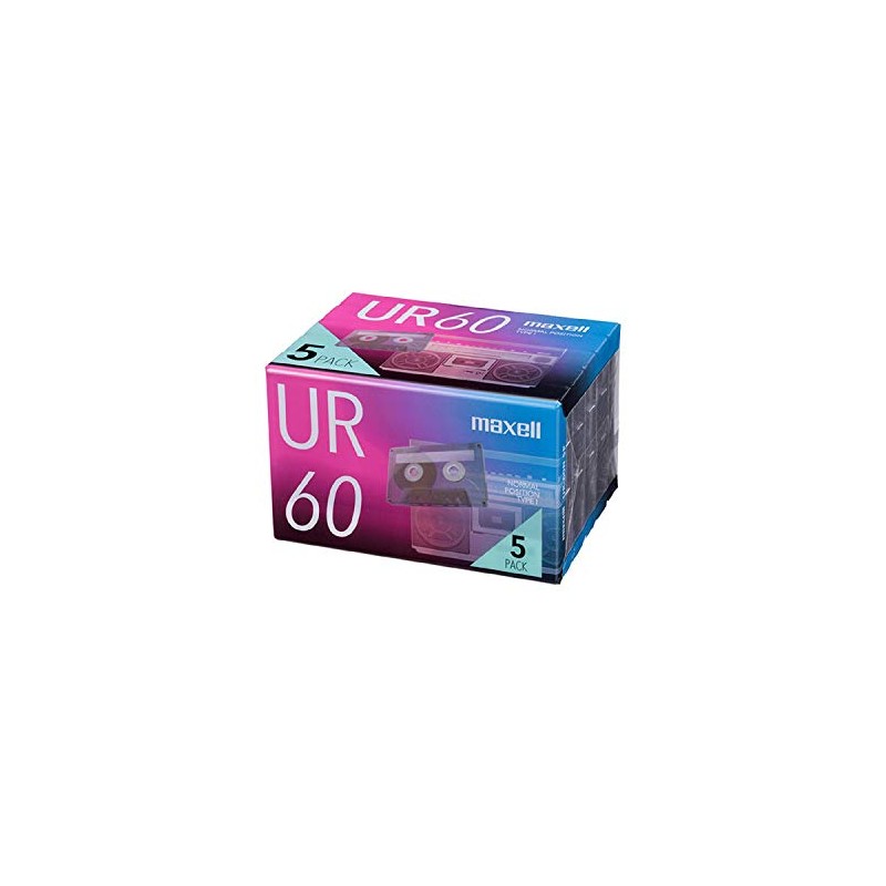 Maxell UR-60N 5P Recording Cassette Tape, 60 Minutes, 5 Rolls,