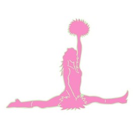 Pink and Mint Green Cheerleader Silhouette Split Wall Decal Stickers/Decals