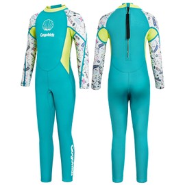 Gogokids Children's Wetsuits, Thermal Swimwear, Girls' One-Piece Swimsuits, 2.5 mm Neoprene Diving Suit, Rash Guard, Snorkel Suit, UV Protection 50+, XXL