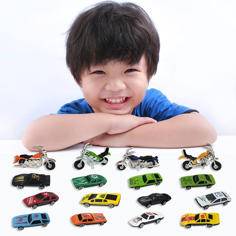 ArtCreativity Diecast Car and Motorcycle Toys, Set of 25, Cool