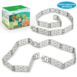 Toymany - 64 piezas de mini juguetes para animales de granja, esgrima de plástico de corral de caballo pequeño para granero de granja, caballos, cifras para niños pequeños