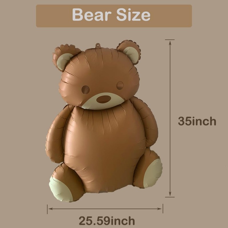 TUEPULL 35" Bear Foil Balloons for Birthday Anniversary Bear Theme