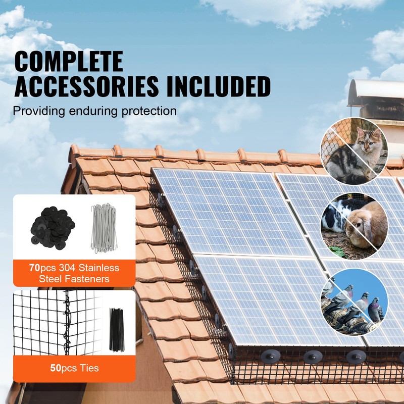 VEVOR 8 inch x 100ft Solar Panel Bird Guard, Critter