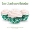 REGENCY RW1116PASG Greaseproof Standard Baking Cups, Green/White