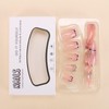 24Pcs Pink Square Press on Nails Short Fake Nails with