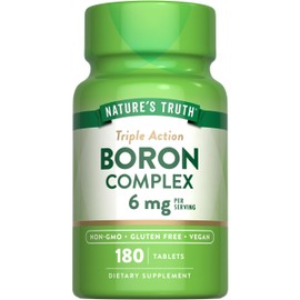 Nature's Truth Triple Action Boron Complex Supplement | 6mg | 180 Count | Vegan, Non-GMO & Gluten Free Mineral Support