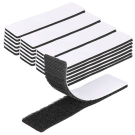 Velcro Tape with Double Sided Tape, 20 Piece Set, 1.2 x 3.9 inches (3 x 10 cm), Male and Female Set, Fasteners, Double Sided Tape, Strong Velcro, Heat Resistant, Waterproof, Velcro Tape, DIY, Car,