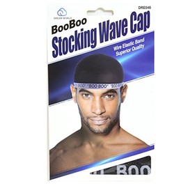 Dream, Boo Boo STOCKING WAVE CAP, Wire Eastic Band (Item #045 Black)