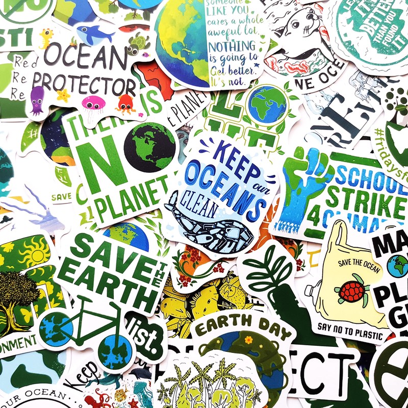 Save Earth Stickers Protect Our Planet Decal Conserve Earth Environment