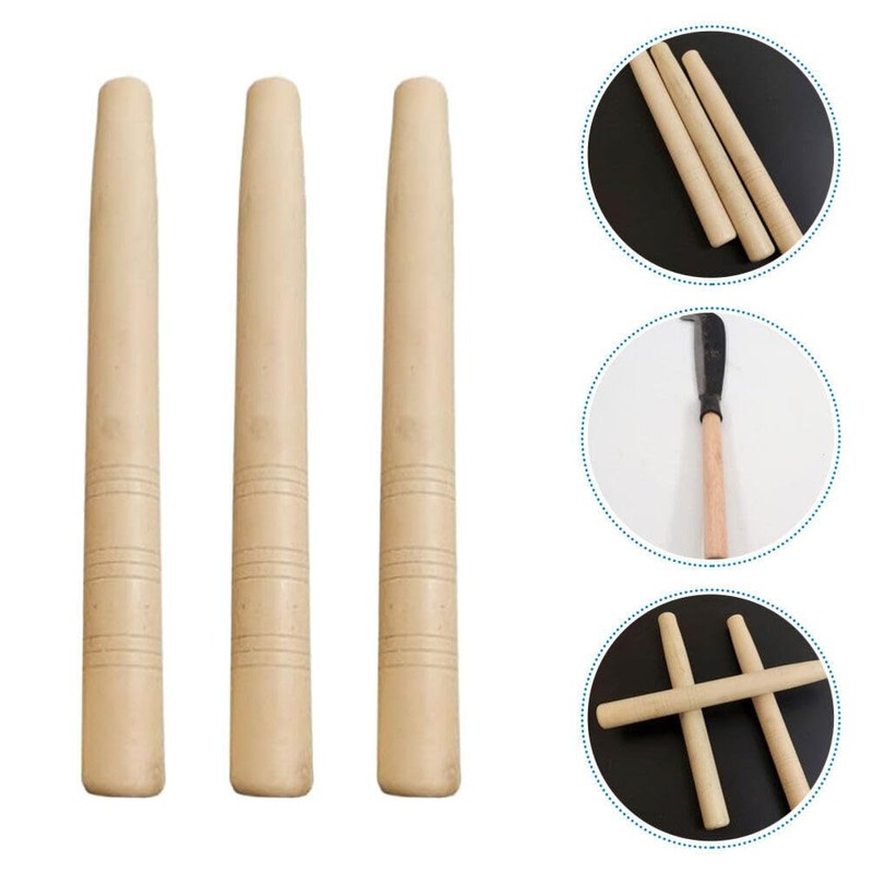 Yardwe 3pcs Replacement Hammer Handle Wood Garden Tool Wood Tool