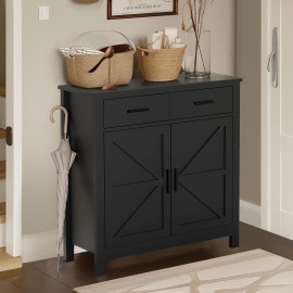 Kitchen Storage Cabinet, Modern Farmhouse Buffet Cabinet with Storage, Coffee Bar with 2 Drawers and 2 Doors,size: standard, color: White