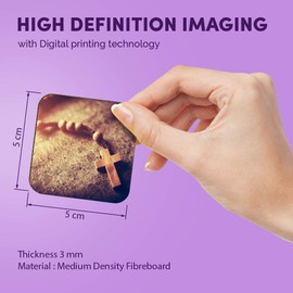 1 x Square MDF Fridge Magnet - Christian Religion Catholic faith Cross 44594