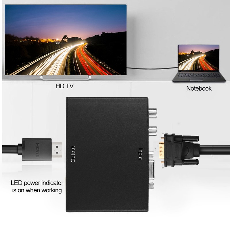 VGA to HDMI Converter Adapter HD Analog Video Audio Output