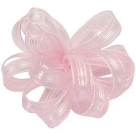 Offray Veronica Satin Edge Sheer Craft Ribbon, 5/8-Inch Wide by 25-Yard Spool, Pink/Opal