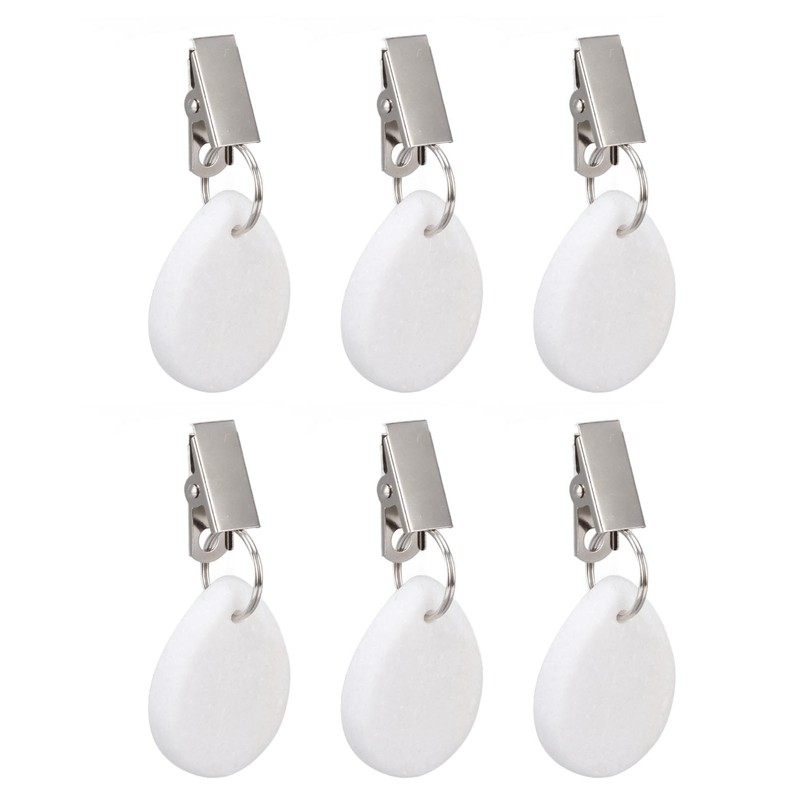 6Pcs Tablecloth Weights Marble Stainless Steel Small Size Waterproof Rustproof
