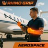 RHINO GRIP Nitrile Gloves - Disposable Gloves, Diamond Grip Orange