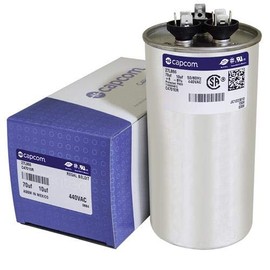 Packard PRCFD7010 - 70 + 10 uF MFD x 440 VAC GE Industrial Replacement Dual Capacitor Round # C47010R / 27L866