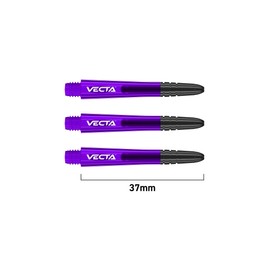 WINMAU Dart Shaft - Vecta Polycarbonate Dart Stems - 1 Set per pack (3 darts Shafts in total) - Professional Darts Accessories - Purple and Black Intermediate Shafts