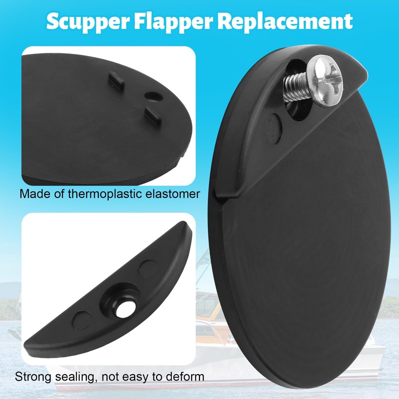1-3/4" Boat Scupper Flapper Replacement - for Boats Stainless Steel
