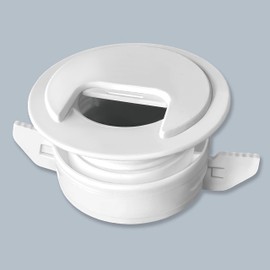 Twist Lock Grommet (2-Pack White) Cable, Wire & Cord Management - Self Locking Grommet with Cover for Walls, Ceilings, Desks, Used for All Surfaces 3/8” to 1” Thick, Made in USA