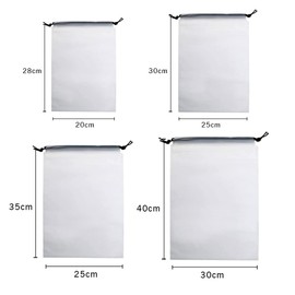 20 Pieces Matte Translucent Travel Portable Shoes Storage Bags Organizer with Drawstring Travel Storage Bag (4 Different Sizes)