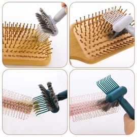 HengKe 2 Pack Home and Salon Use Comb Cleaning Brush Hair Brush Remover 2-in-1 Comb Cleaner with Pick and Bristles Hair Brush Cleaner Tool Rake Comb Cleaner Cleaning Tool for Cleaning Hair Dust