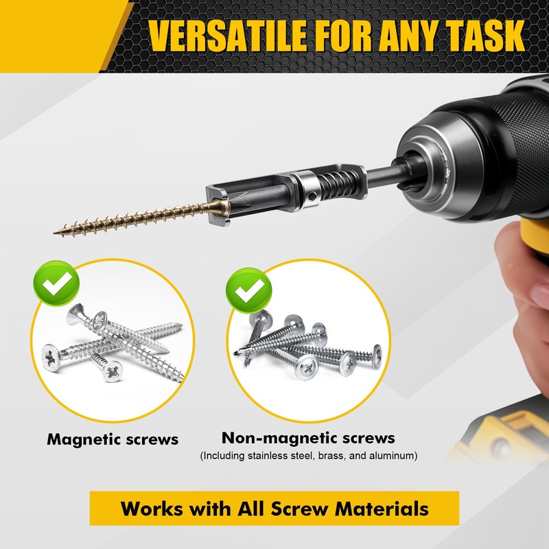 3 Pcs Spring-Loaded Screw Holder Bit, Anti-Drop Screwdriver Bit, Single-Hand