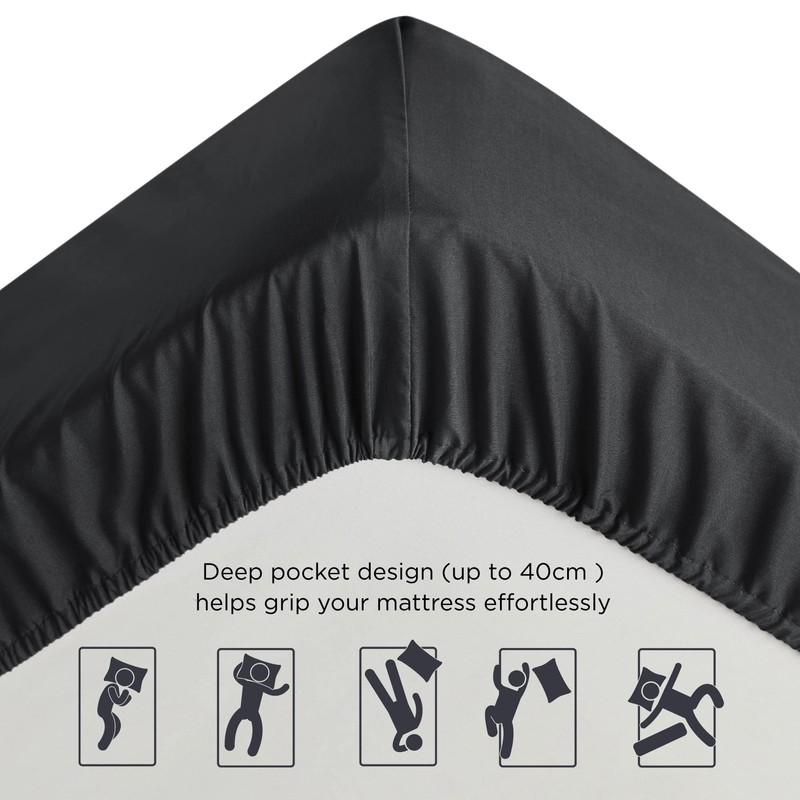 Bedsure King Size Fitted Sheets - Bed Sheets Extra Deep