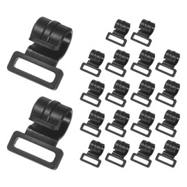 TIXIPEM 0.47IN Tent Pole Clips [20PCS] - C-Shaped Clamp Use for Camping & Awning Tent & Canopies Poles - [POM Plastic] Tent Pole Attachment Clips Webbing Strap Clamp