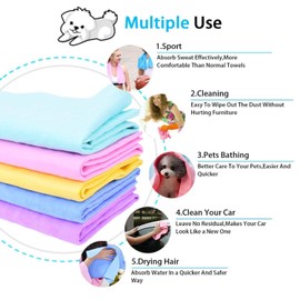 RvPaws Super Absorbent Shammy Dog Towel | Quick Dry Eco Friendly Dog Bath Towel | Soft Pet Shower Towel | Cat Grooming Towel (Size: 66 * 43 * 0.2cm) - 1 Pcs Pack