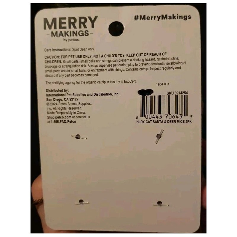 Petco Merry Makings PETCO 2 Piece Cat Toy Mice Set
